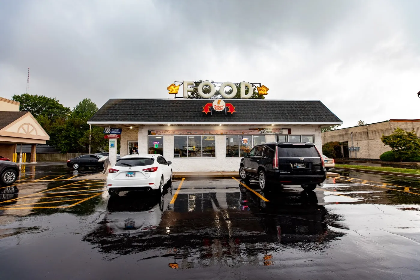 Oustide of Cozy Dog Drive In in Springfield, Illinois on Route 66