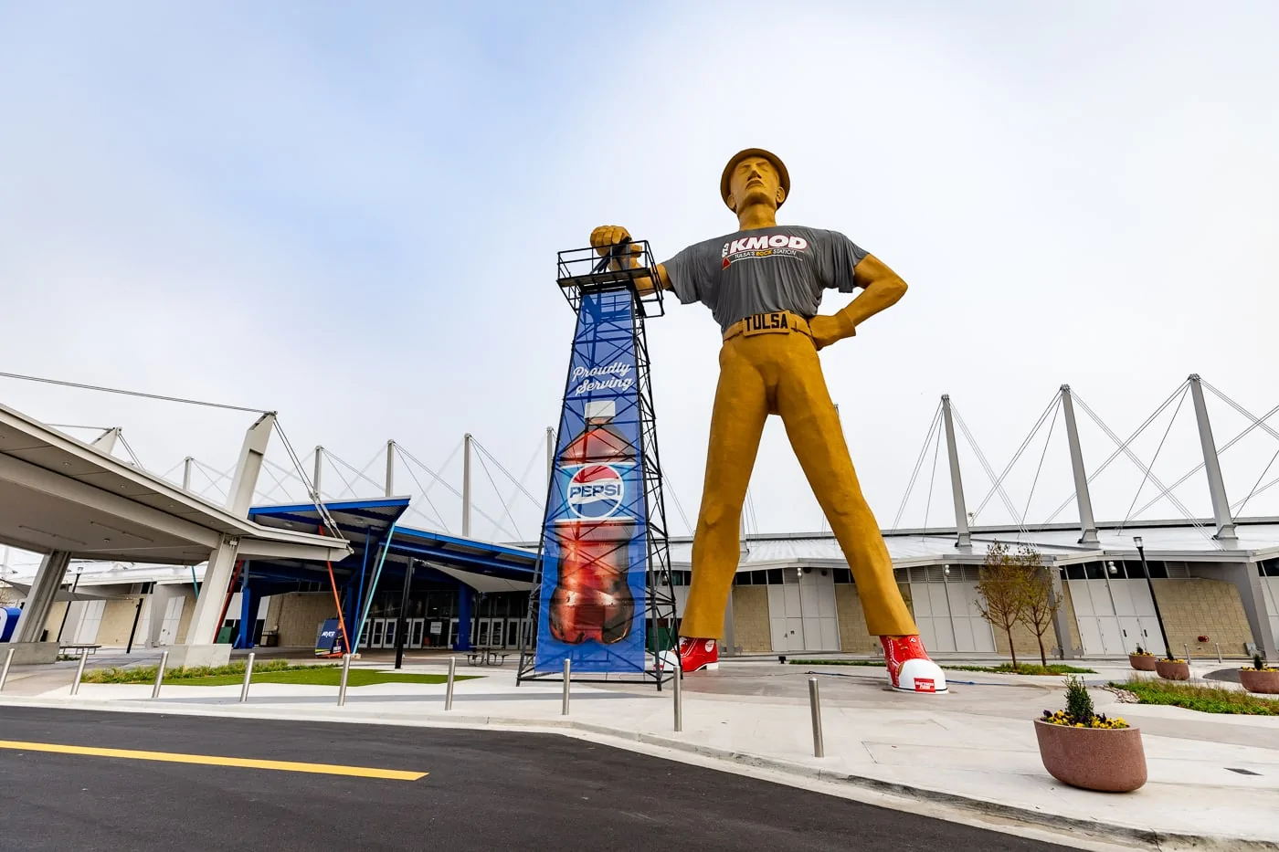 The Golden Driller in Tulsa, Oklahoma roadside attraction on Route 66