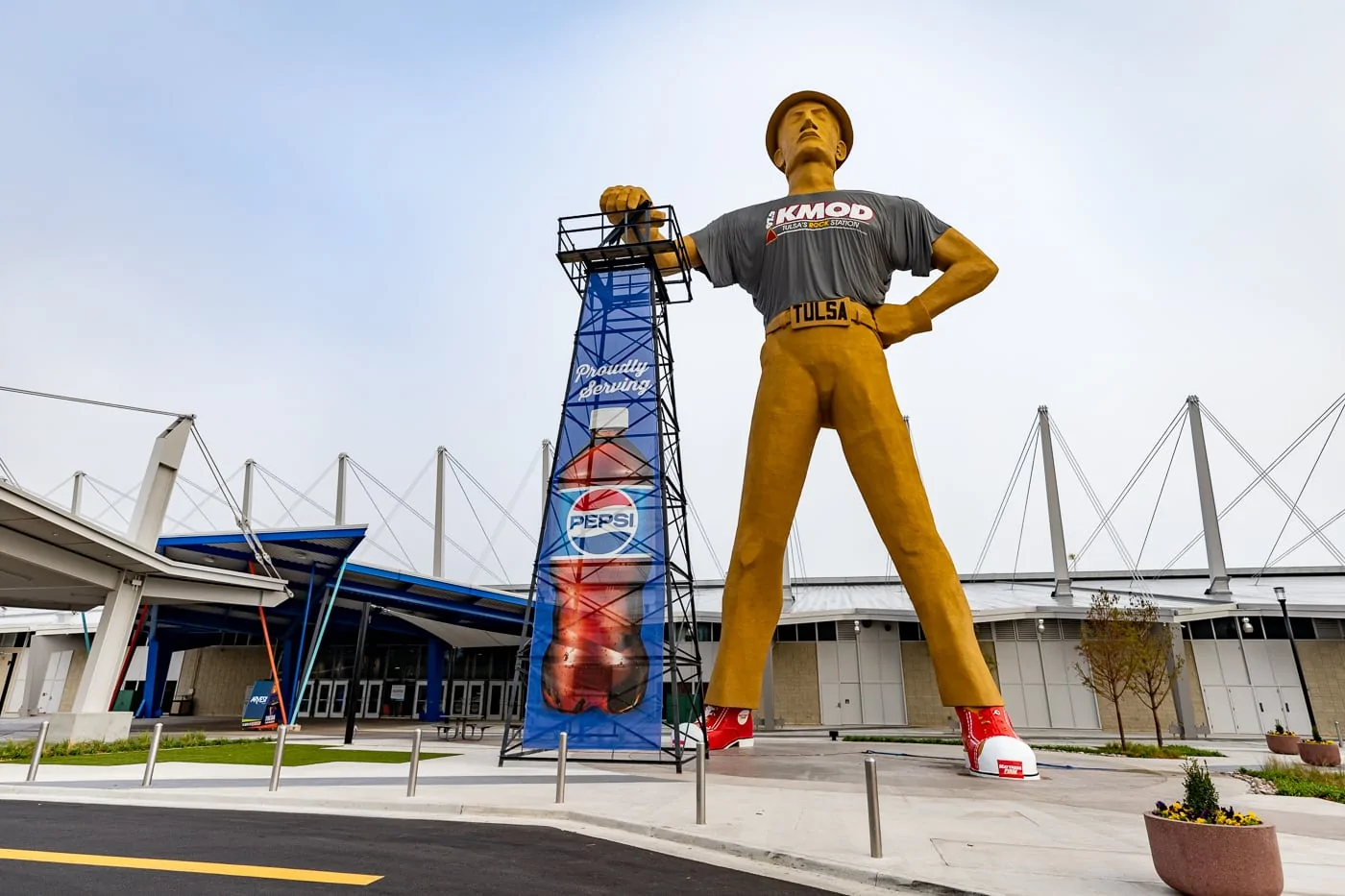 The Golden Driller in Tulsa, Oklahoma roadside attraction on Route 66