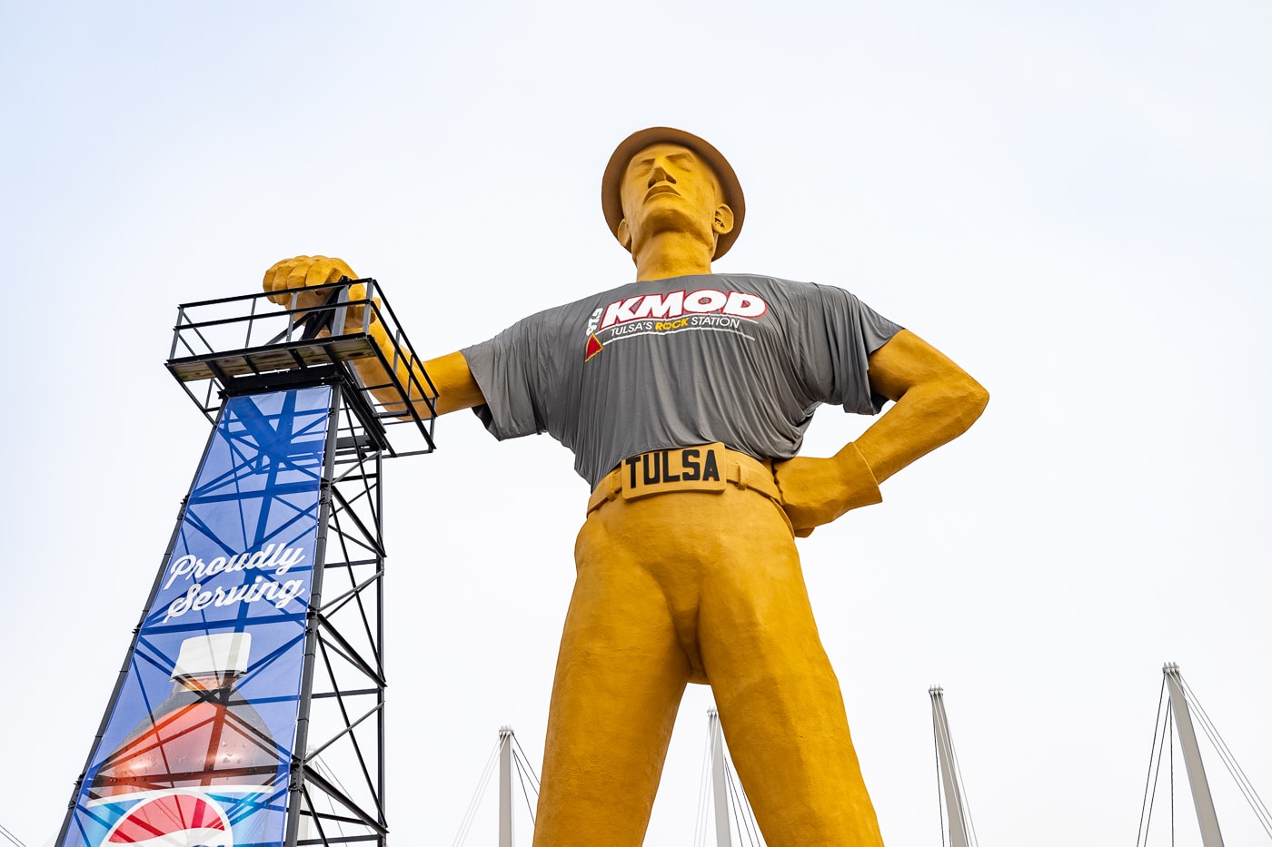 The Golden Driller in Tulsa, Oklahoma roadside attraction on Route 66