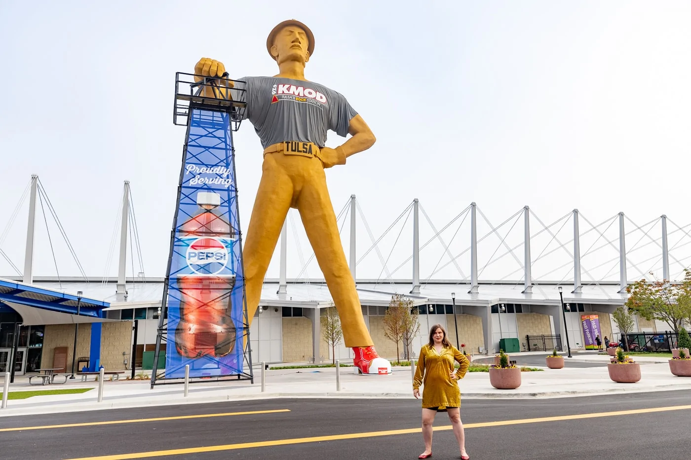 The Golden Driller in Tulsa, Oklahoma roadside attraction on Route 66