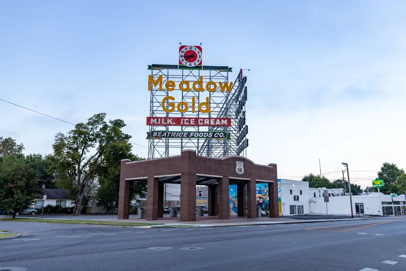 Meadow Gold Sign in Tulsa, Oklahoma Route 66 roadside attraction