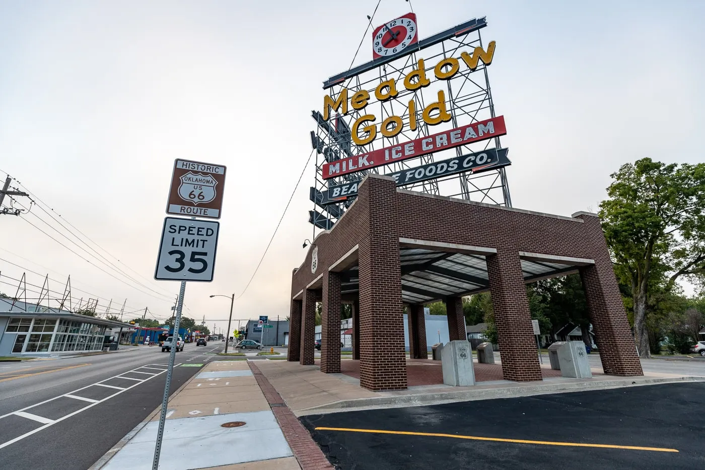 Meadow Gold Sign in Tulsa, Oklahoma Route 66 roadside attraction