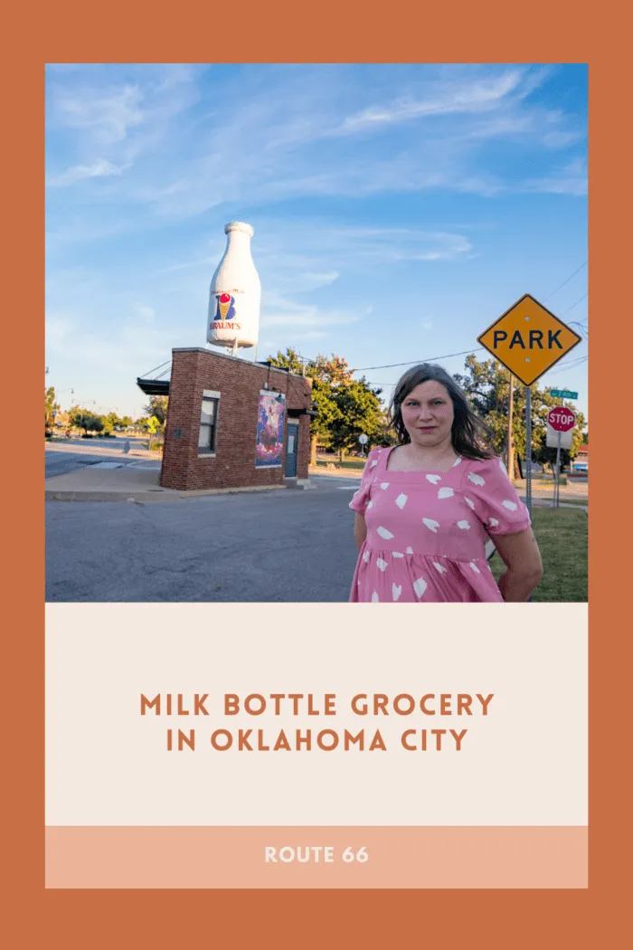 Got milk? Don’t worry, I know somewhere where you might never run out. Here at the milk bottle grocery in Oklahoma City, Oklahoma. Don't miss this Route 66 roadside attraction on your Mother Road road trip. #Route66 #Route66RoadTrip #OklahomaRoadsideAttractions #OklahomaRoadsideAttraction #RoadsideAttractions #RoadsideAttraction #RoadTrip #OklahomaRoadTrip #OklahomaRoadTripBucketLists #OklahomaBucketList #OklahomaRoadTripThingstoDo #OklahomaRoadTripIdeas