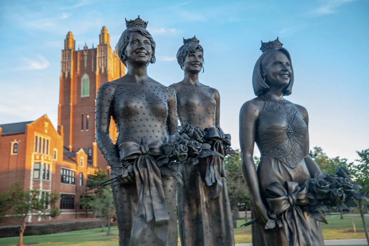 Miss America Statues at Oklahoma City University - Oklahoma Roadside Attraction