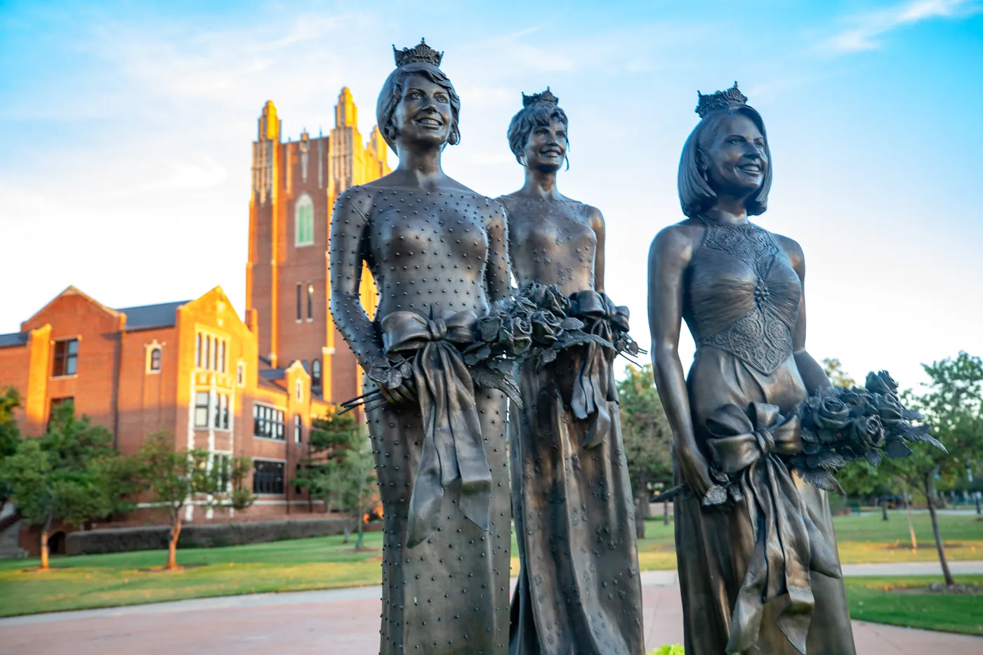 Miss America Statues at Oklahoma City University - Oklahoma Roadside Attraction