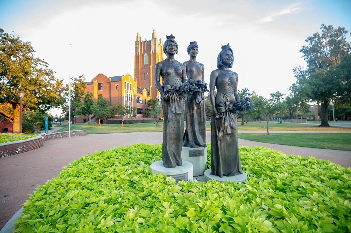 Miss America Statues at Oklahoma City University - Oklahoma Roadside Attraction