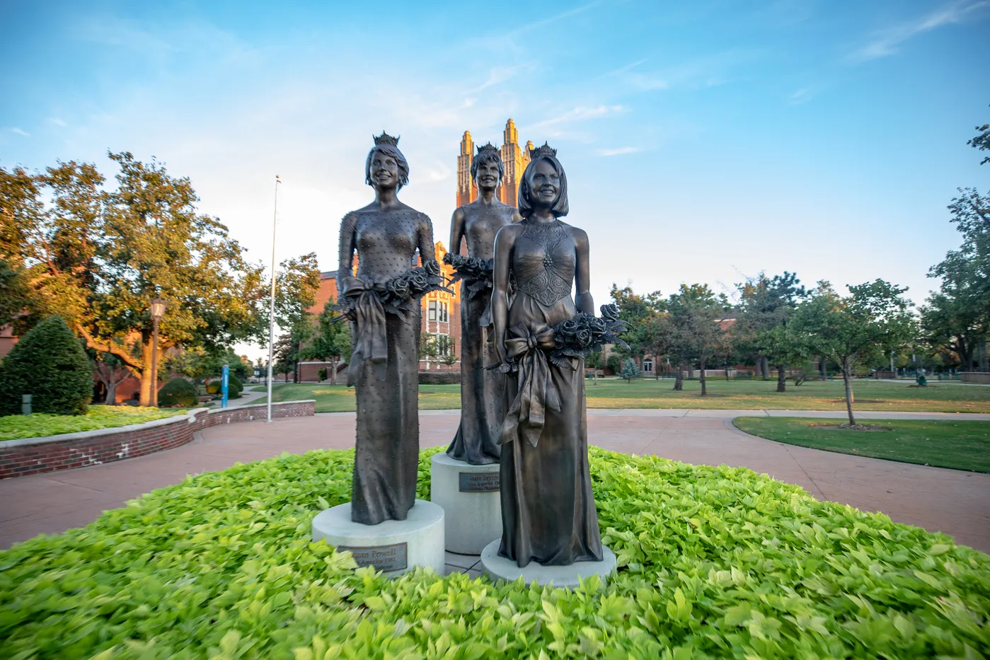 Miss America Statues at Oklahoma City University - Oklahoma Roadside Attraction