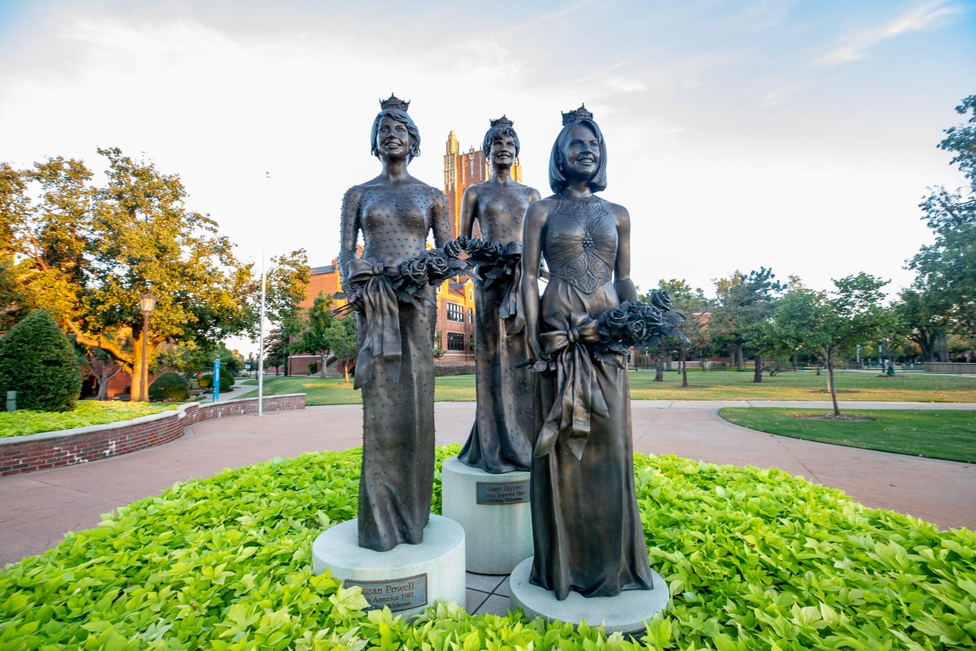 Miss America Statues at Oklahoma City University - Oklahoma Roadside Attraction