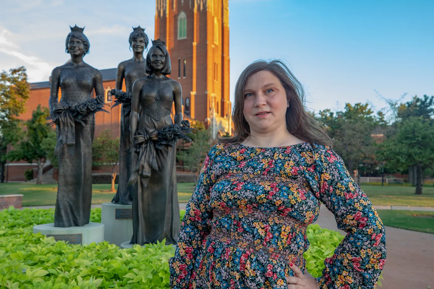 Miss America Statues at Oklahoma City University - Oklahoma Roadside Attraction