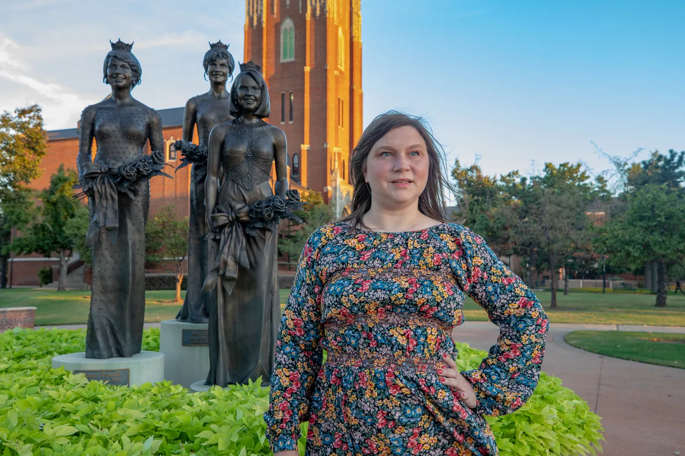 Miss America Statues at Oklahoma City University - Oklahoma Roadside Attraction