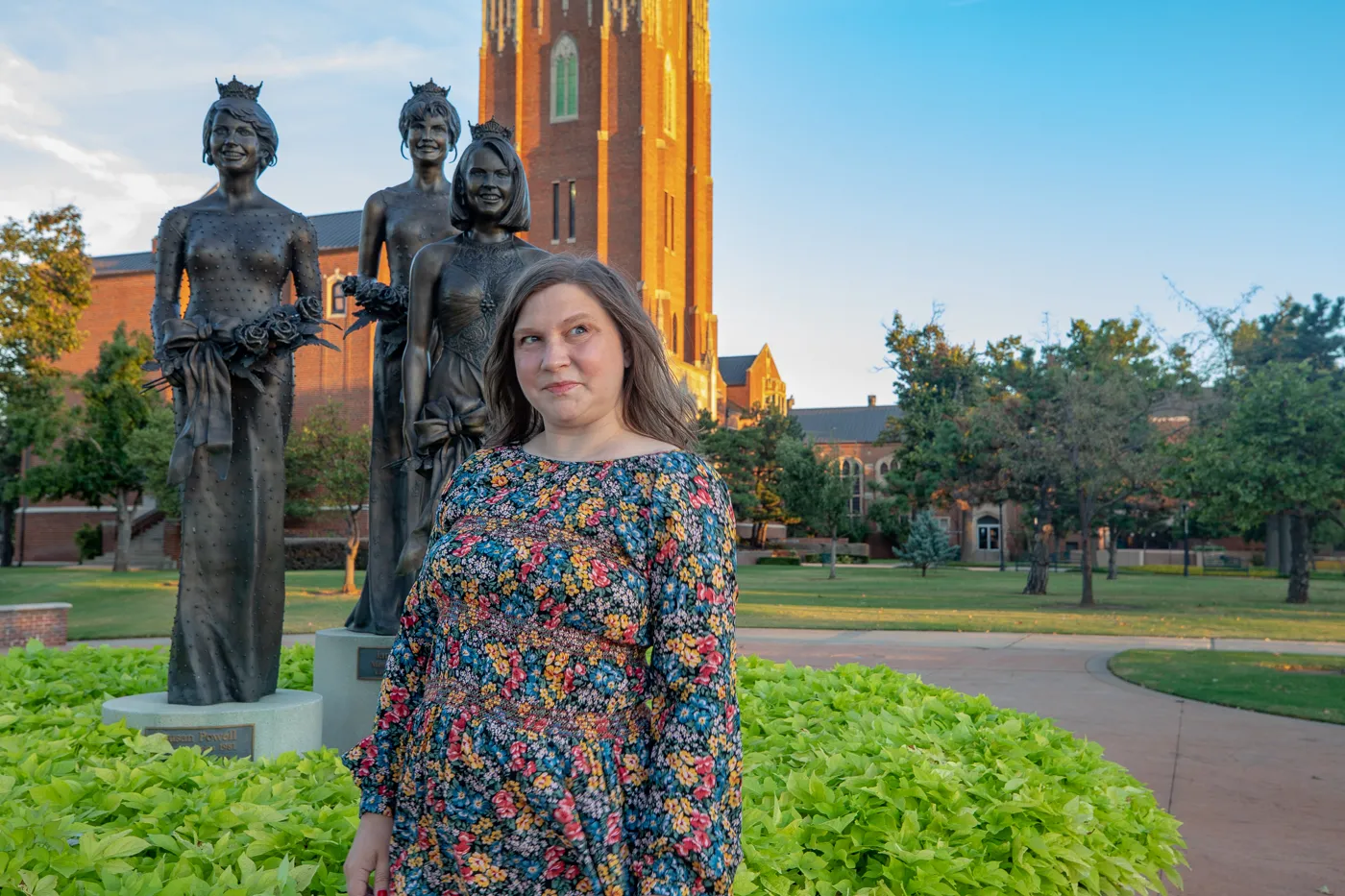 Miss America Statues at Oklahoma City University - Oklahoma Roadside Attraction