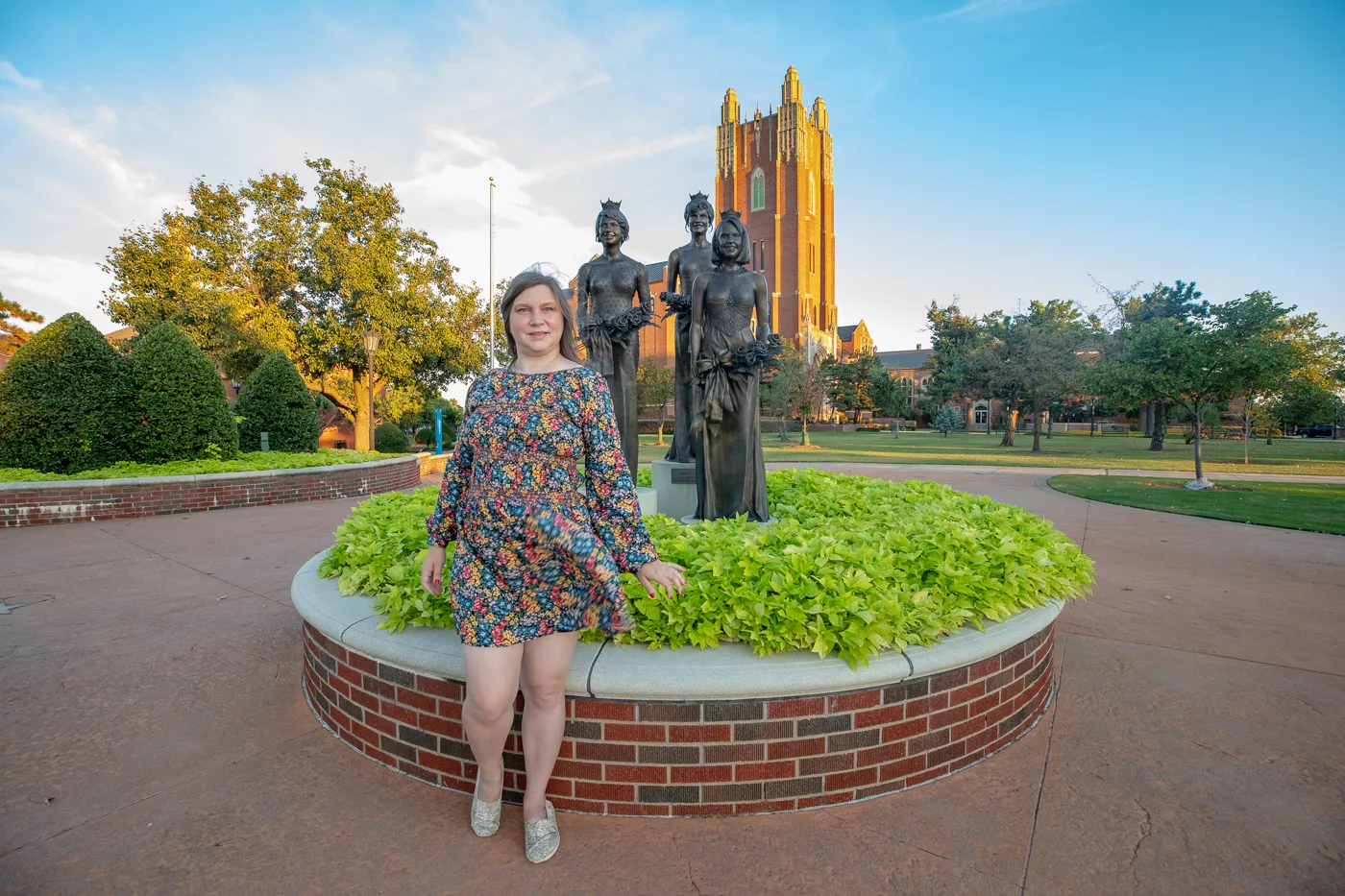 Miss America Statues at Oklahoma City University - Oklahoma Roadside Attraction