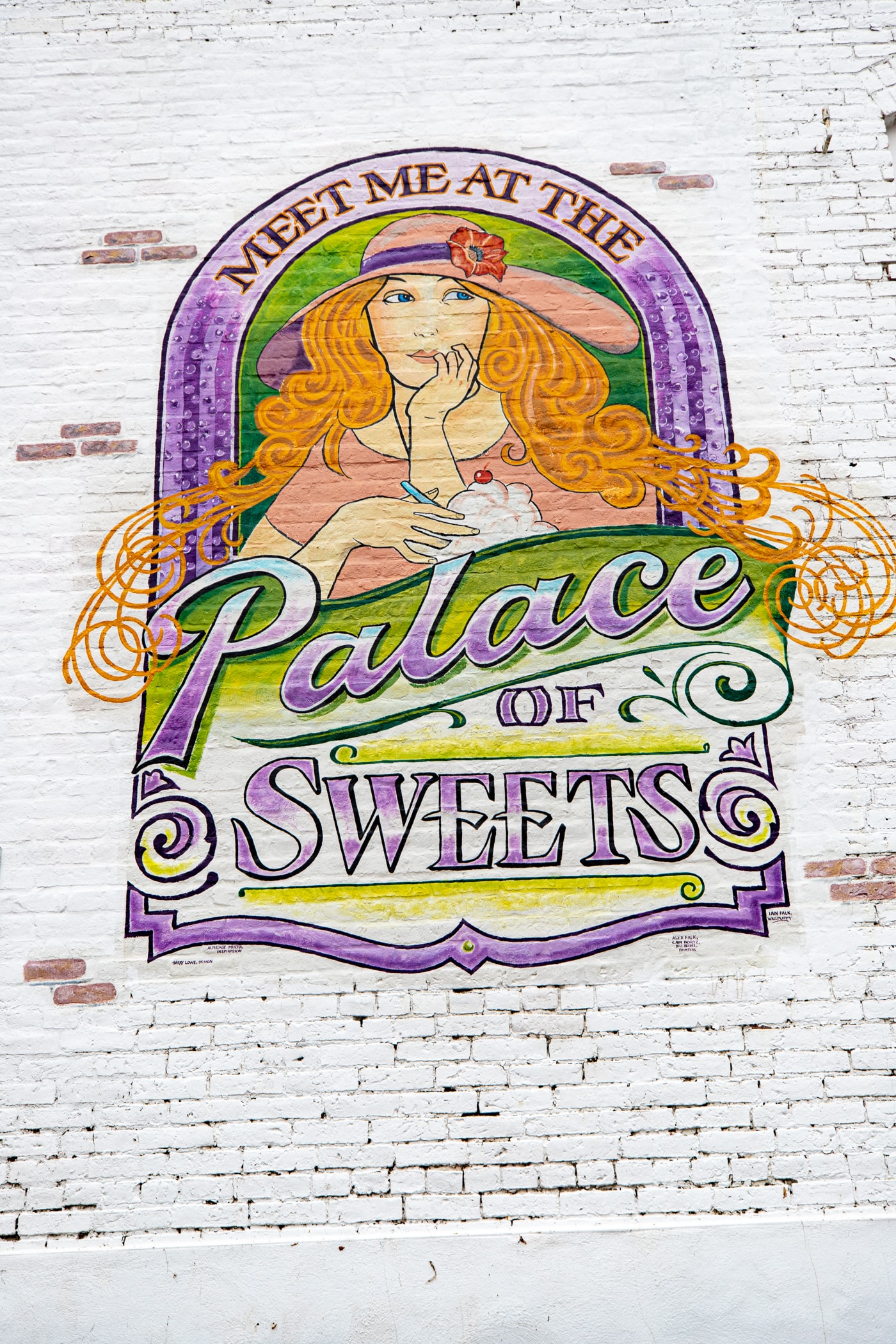 Palace of Sweets mural - Mural City Route 66 Murals in Pontiac, Illinois- 