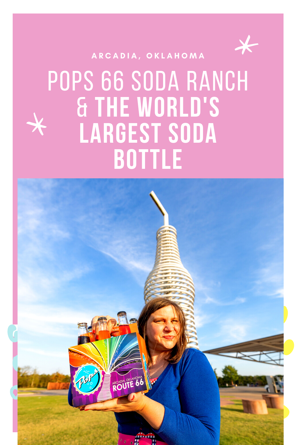 Buffalo wings. Creamed corn. Peanut butter and jelly. You might expect to find any of those items on a diner menu but in Arcadia, Oklahoma you’ll find them on a different type of menu. A soda menu. At Pops 66 Soda Ranch on Route 66 you can try over 700 varieties of soda and see the world’s largest soda bottle while you’re there.  #RoadTrips #RoadTripStop #Route66 #Route66RoadTrip #OklahomaRoute66 #Oklahoma #OklahomaRoadTrip #OklahomaRoadsideAttractions #RoadsideAttraction #RoadTrip