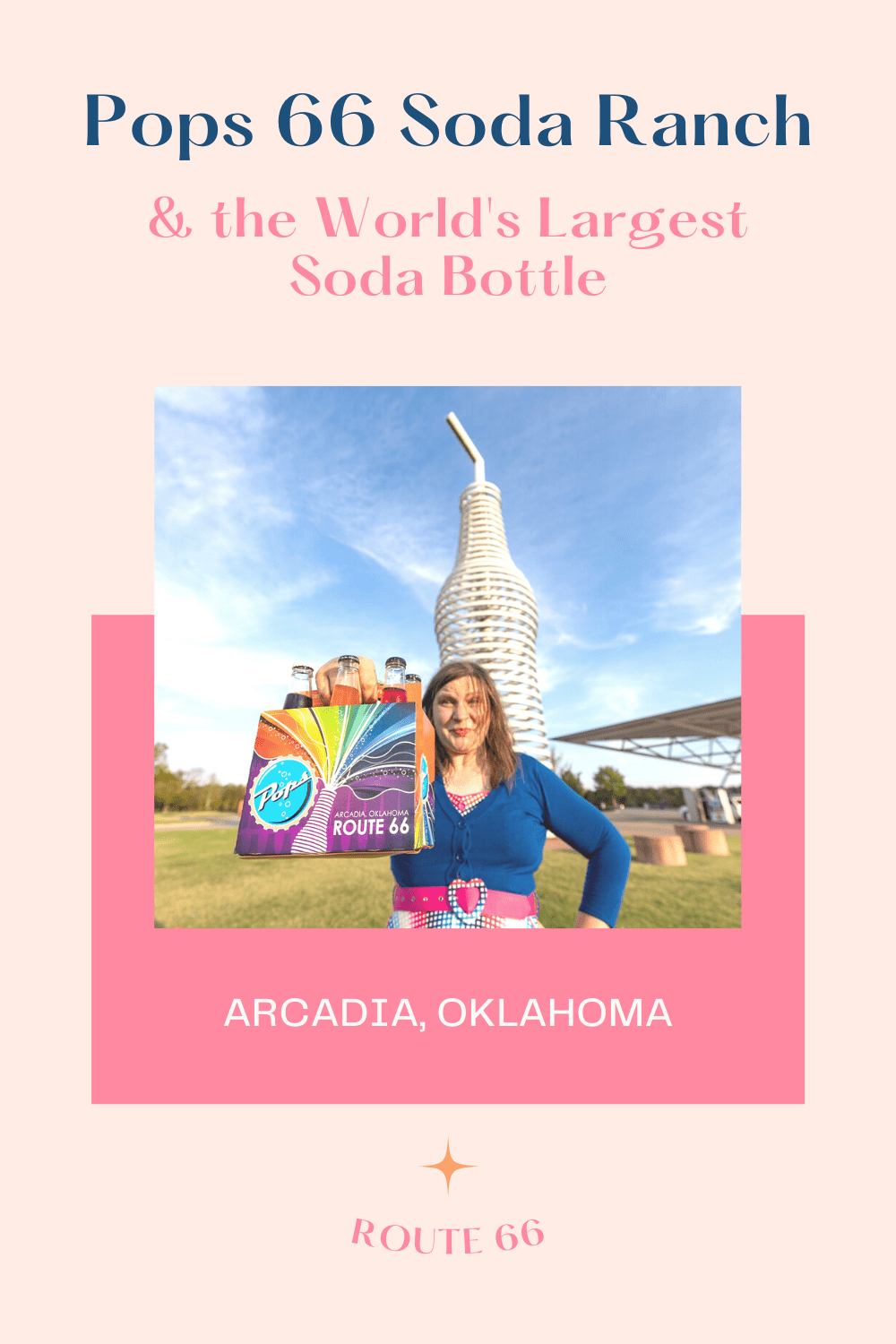 Buffalo wings. Creamed corn. Peanut butter and jelly. You might expect to find any of those items on a diner menu but in Arcadia, Oklahoma you’ll find them on a different type of menu. A soda menu. At Pops 66 Soda Ranch on Route 66 you can try over 700 varieties of soda and see the world’s largest soda bottle while you’re there.  #RoadTrips #RoadTripStop #Route66 #Route66RoadTrip #OklahomaRoute66 #Oklahoma #OklahomaRoadTrip #OklahomaRoadsideAttractions #RoadsideAttraction #RoadTrip