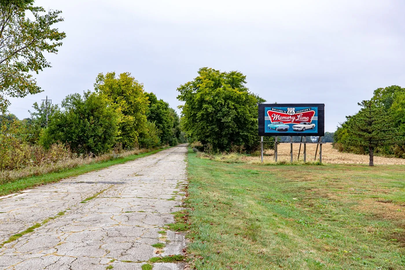 Billboard at Route 66 Memory Lane in Lexington, Illinois