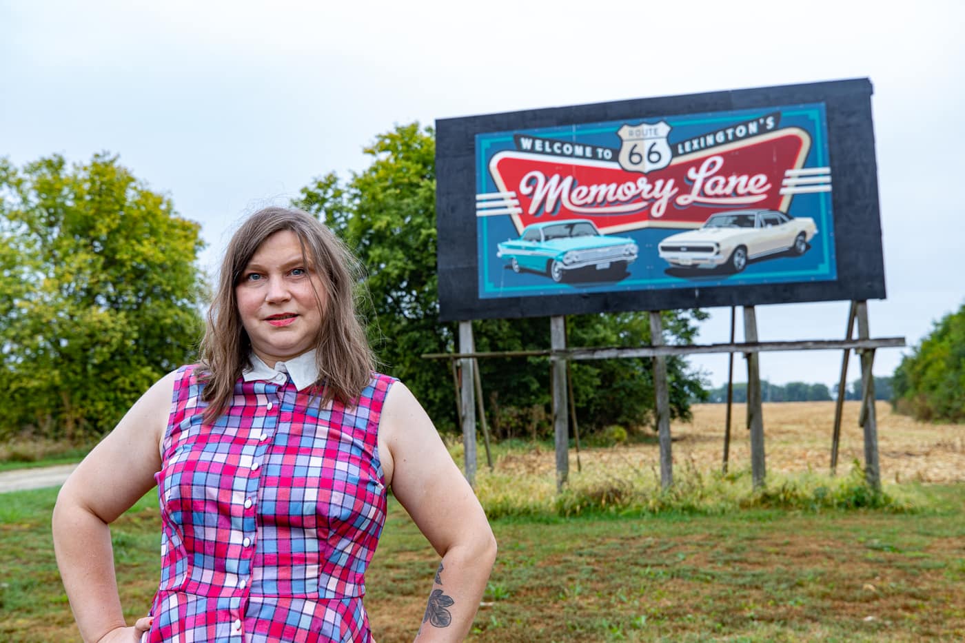 Billboard at Route 66 Memory Lane in Lexington, Illinois