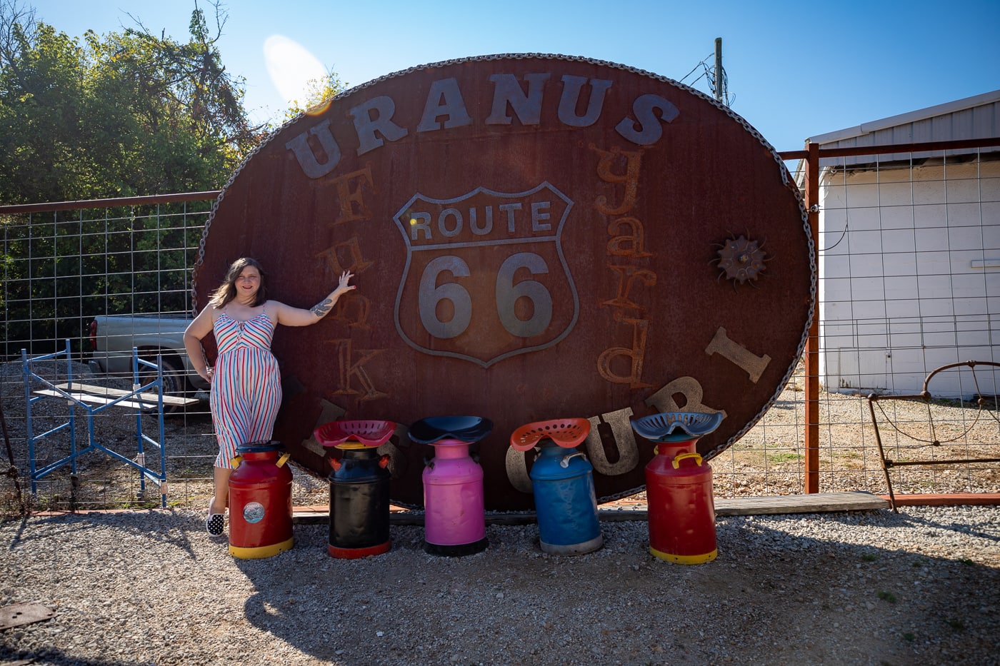 World's Largest Belt Buckle in Uranus, Missouri - Route 66 Roadside Attraction