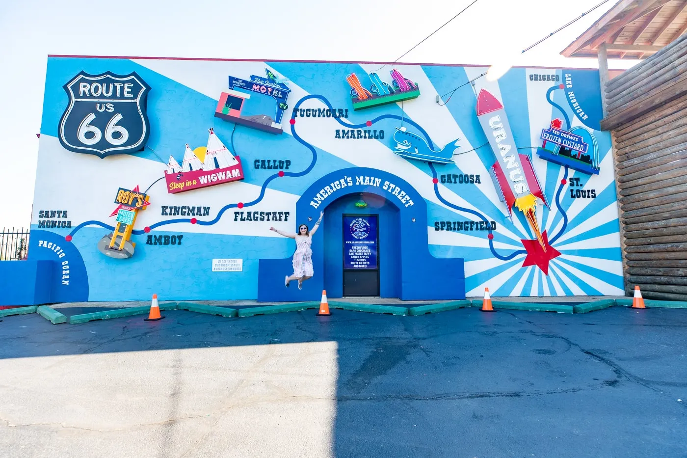 Route 66 mural at Uranus, Missouri and the Uranus Fudge Factory and General Store - Route 66 Roadside Attraction