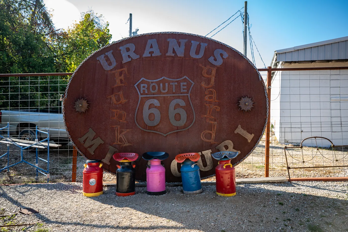 World's Largest Belt Buckle in Uranus, Missouri - Route 66 Roadside Attraction