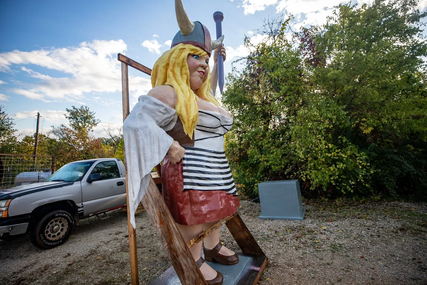 Miss Tiffany Statue at Uranus, Missouri and the Uranus Fudge Factory and General Store - Route 66 Roadside Attraction