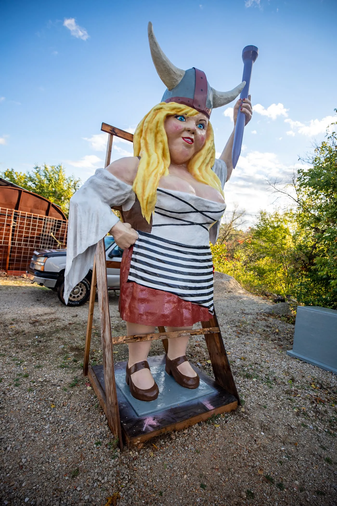 Miss Tiffany Statue at Uranus, Missouri and the Uranus Fudge Factory and General Store - Route 66 Roadside Attraction