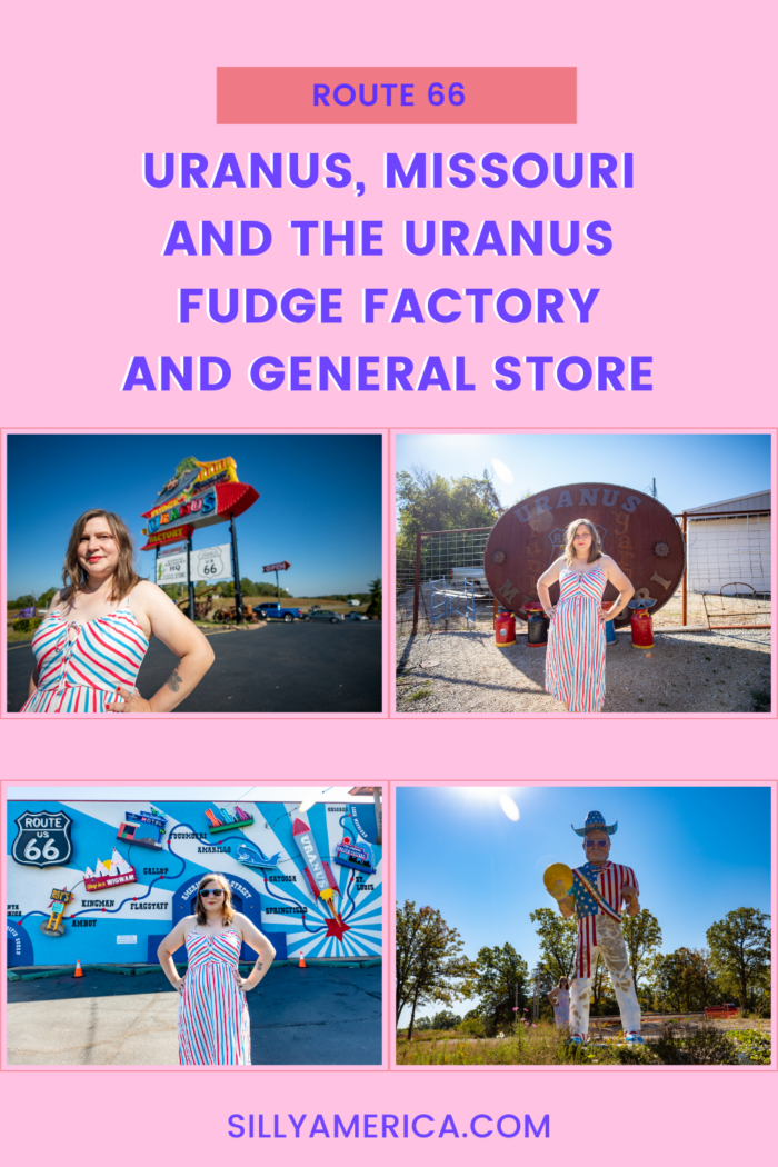 If you’re looking for a unique Route 66 attraction, you’ve got to pick Uranus. Uranus, Missouri that is. Visit the town on a Route 66 road trip, stop for fudge at Uranus Fudge Factory and General Store, and check out all of the weird Missouri roadside attractions while you're there! #Route66 #Route66RoadTrip #MissouriRoute66 #Missouri #MissouriRoadTrip #MissouriRoadsideAttractions #RoadsideAttractions #RoadsideAttraction #RoadsideAmerica #RoadTrip