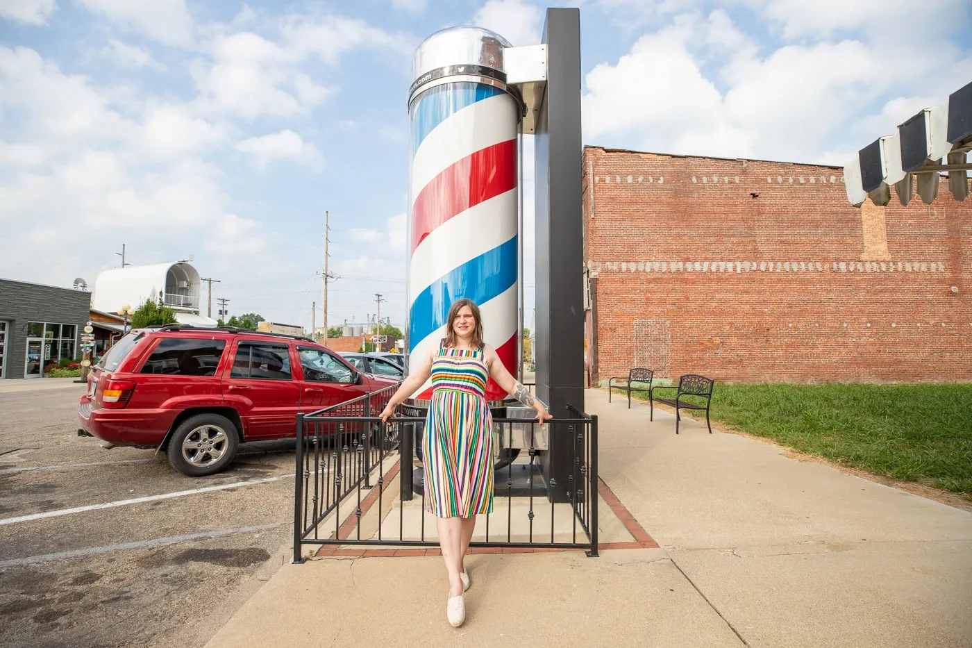 World's Largest Barbershop Pole in Casey, Illinois roadside attraction