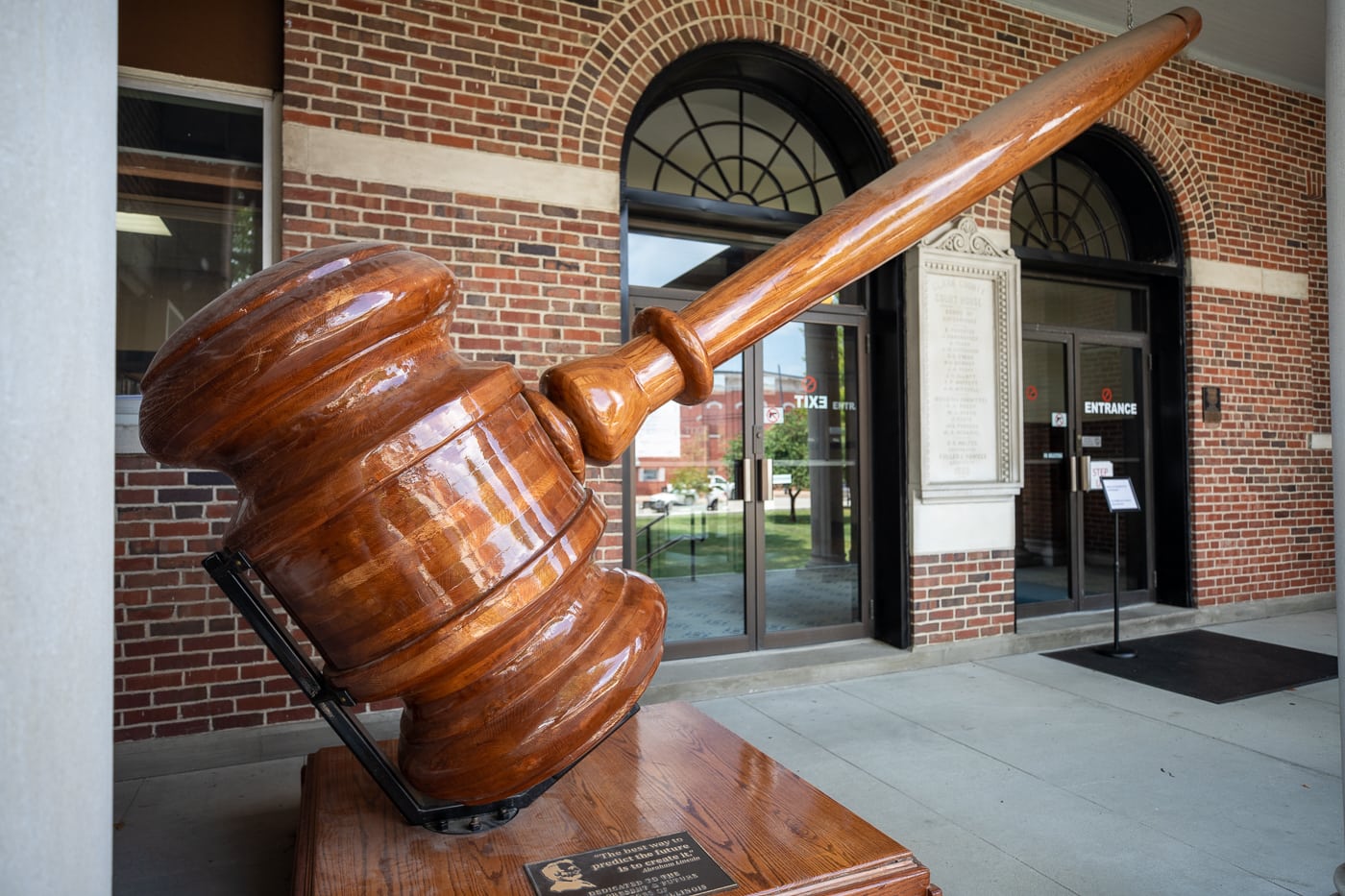 World's Largest Gavel in Marshall, Illinois roadside attraction