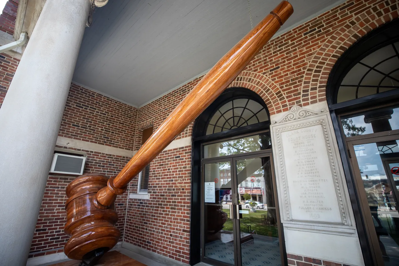 World's Largest Gavel in Marshall, Illinois roadside attraction