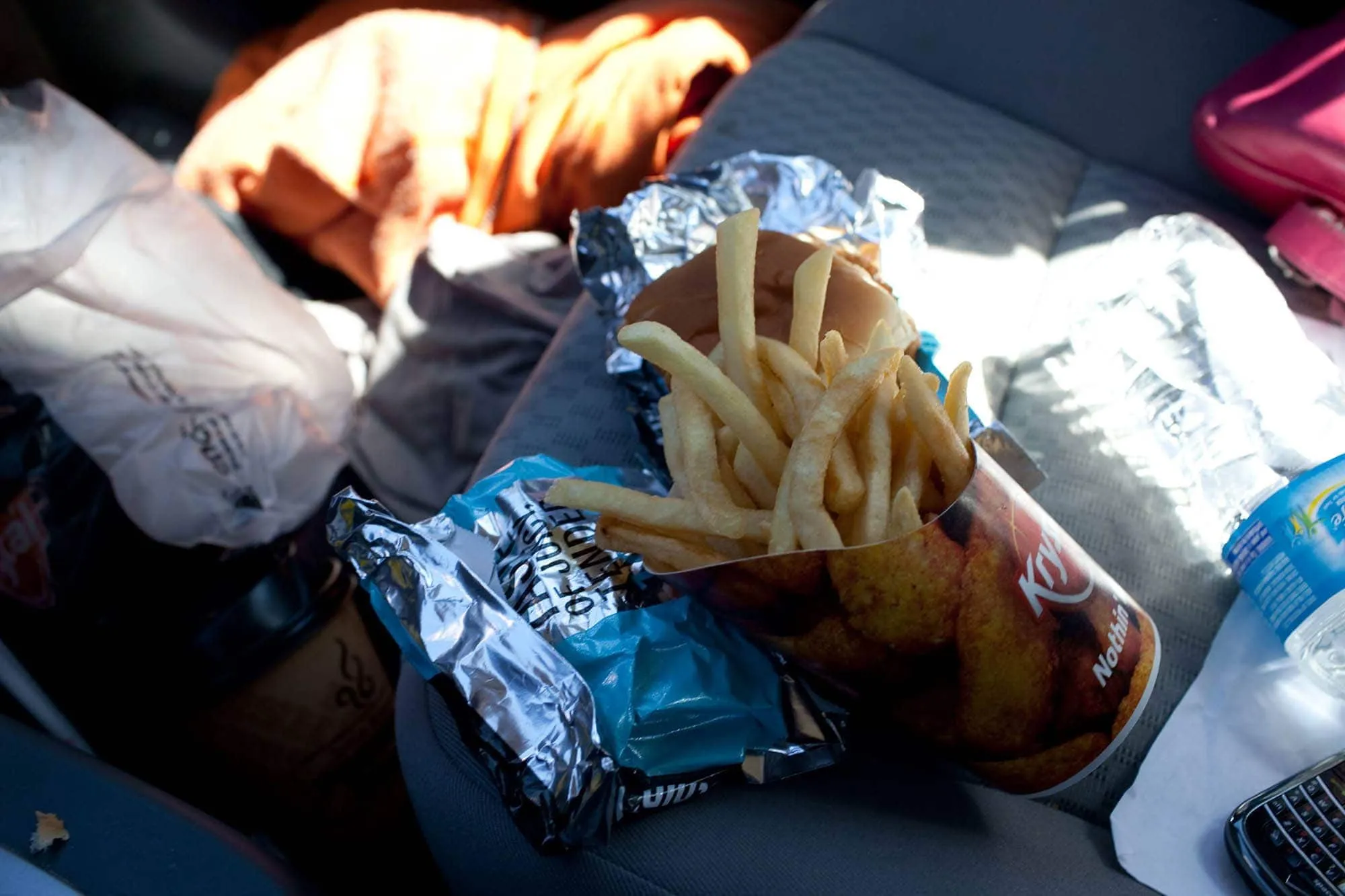 Krystal fast food drive through takeout