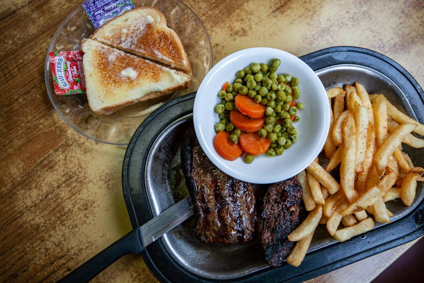 Steak sandwich in Miles City, Montana.