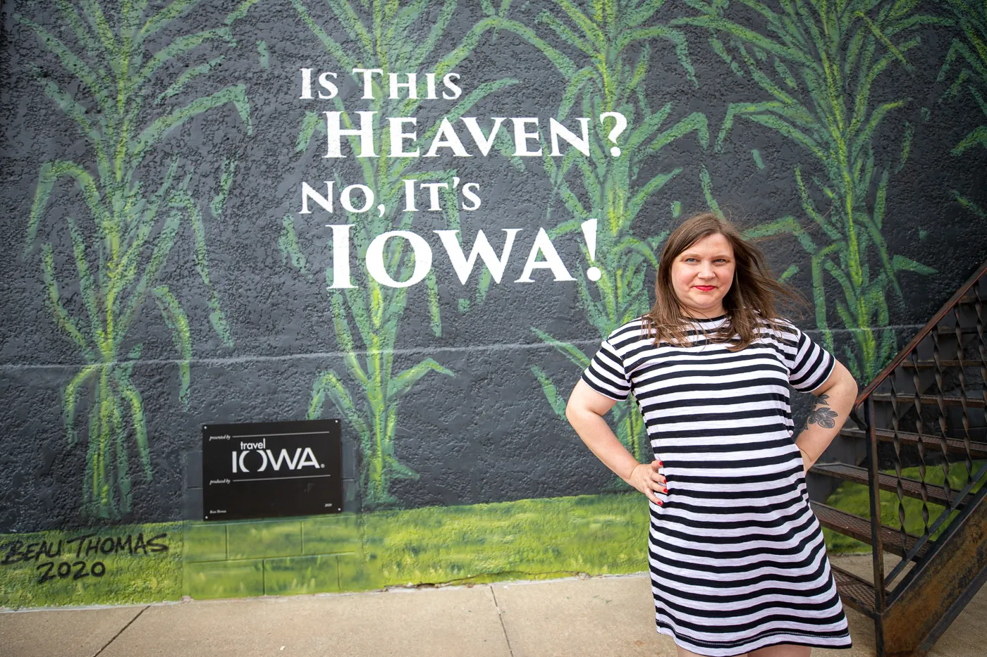 Is this heaven? No it's Iowa! Mural in Dyersville, Iowa.