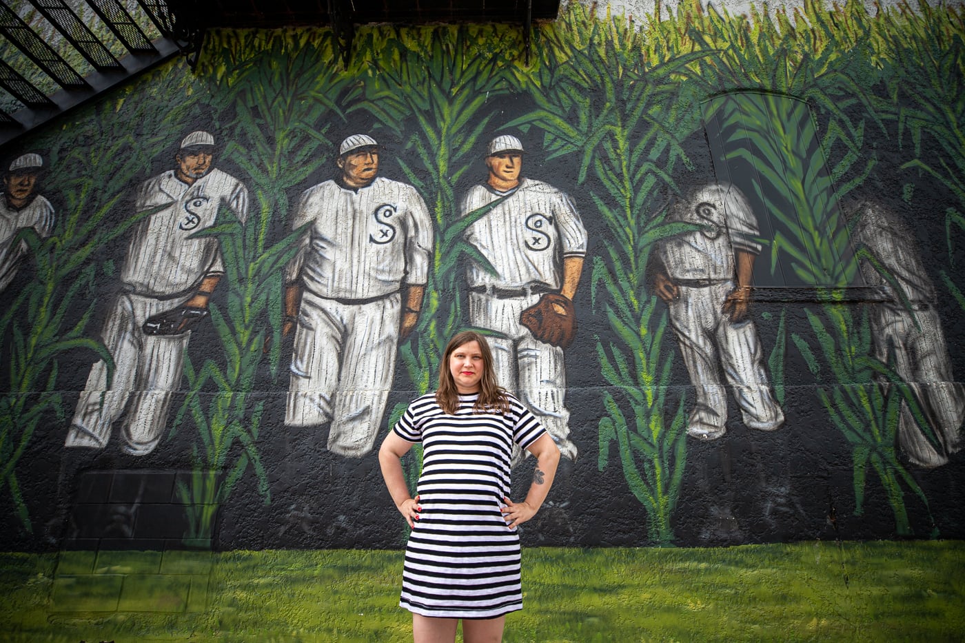 Field of Dreams Ghost Players mural in Dyersville, Iowa