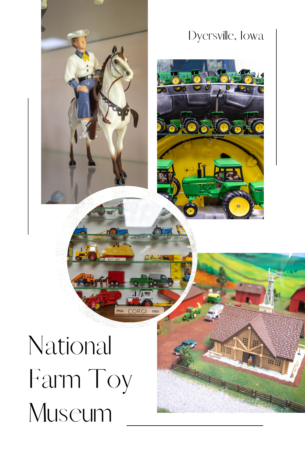 Tractors and horses and tractors and barns and tractors and machines and tractors. If you love tractors, toys, or fun museums check out the National Farm Toy Museum in Dyersville, Iowa - the Farm Toy Capital of the World!  #IowaRoadsideAttractions #IowaRoadsideAttraction #RoadsideAttractions #RoadsideAttraction #RoadTrip #IowaRoadTrip #IowaThingsToDo #IowaRoadTripBucketLists #IowaBucketList #IowaRoadTripIdeas #IowaTravel