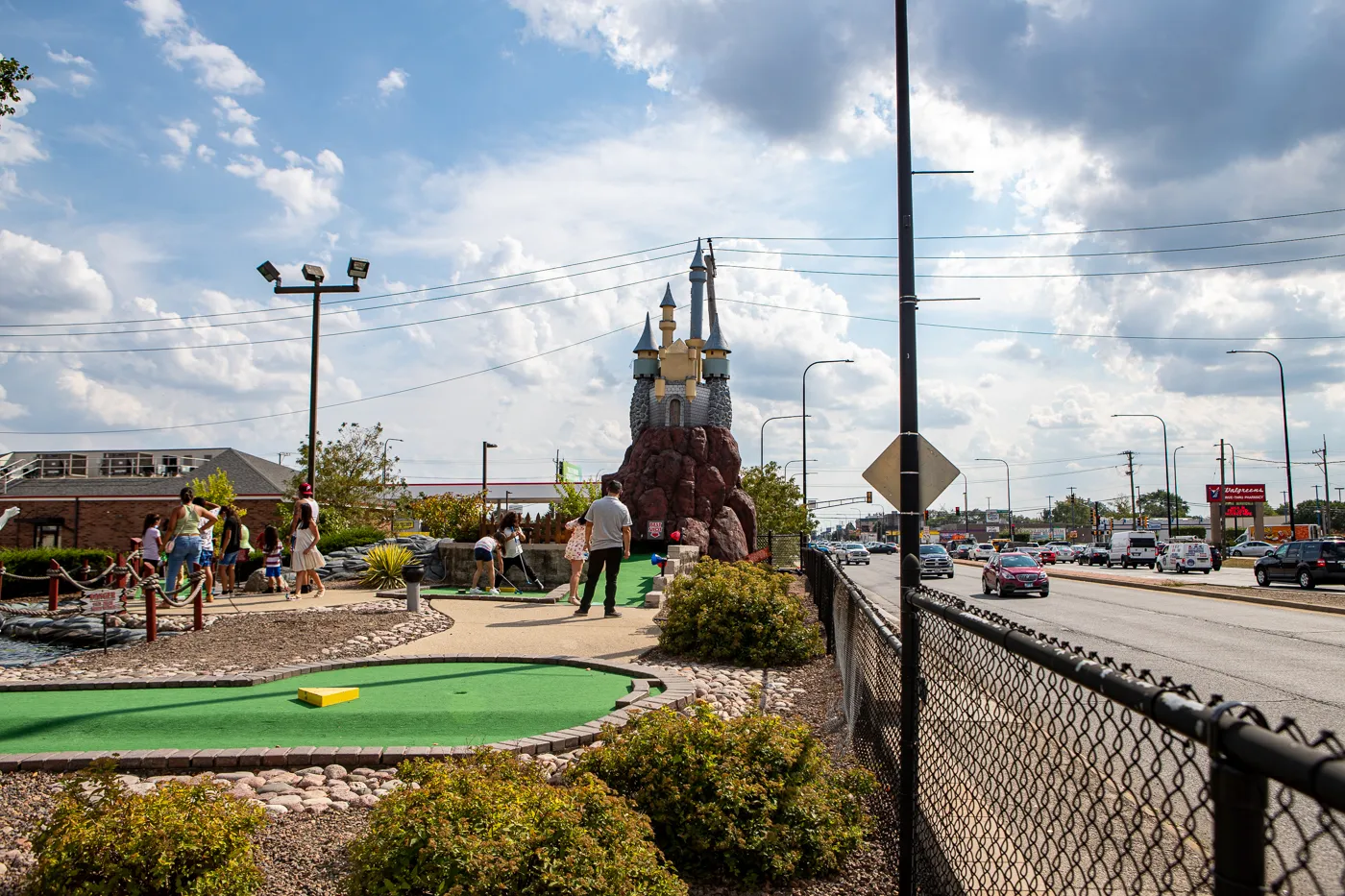 Haunted house at Haunted Trails mini golf in Burbank, Illinois