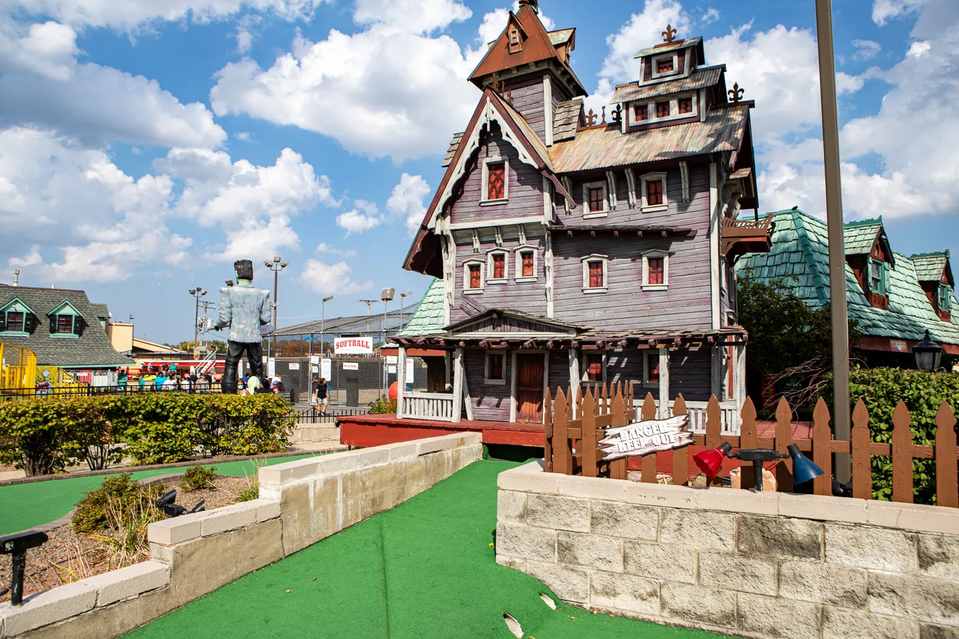 Haunted house at Haunted Trails mini golf in Burbank, Illinois