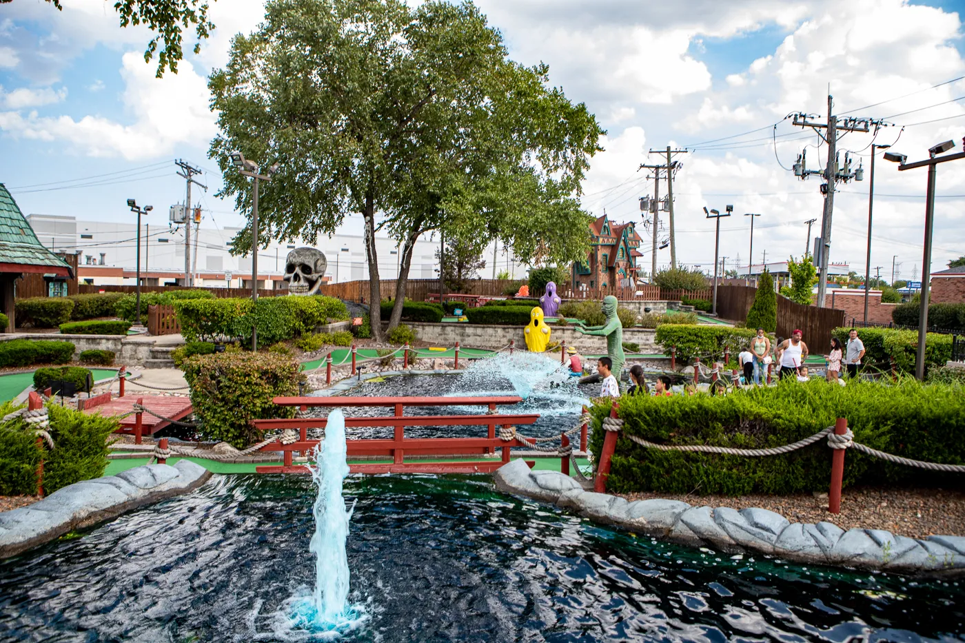 Haunted Trails mini golf in Burbank, Illinois