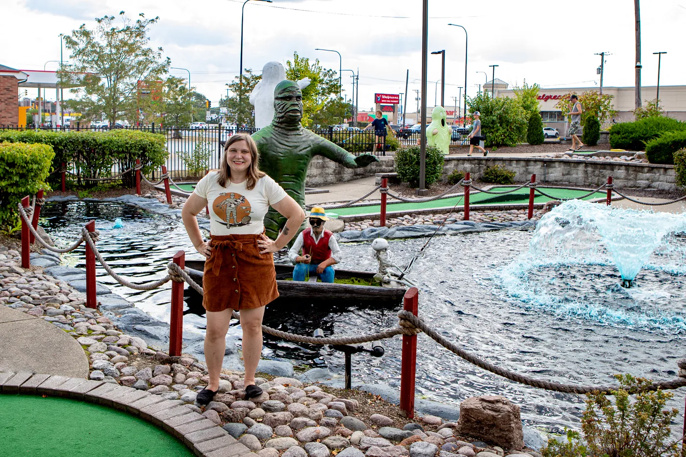 Creature from the black lagoon at Haunted Trails mini golf in Burbank, Illinois