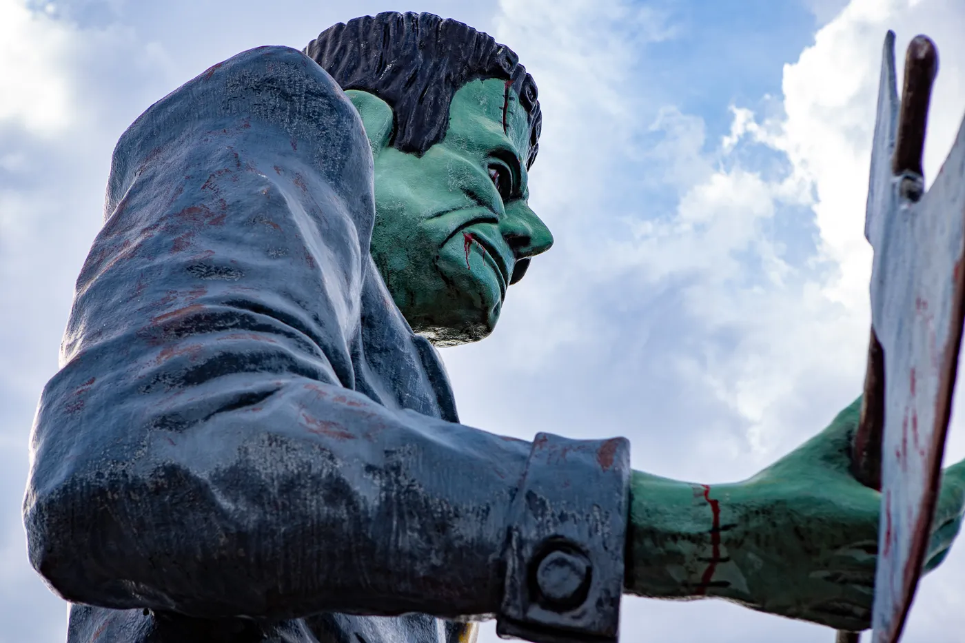 Haunted Trails Frankenstein Muffler Man in Burbank, Illinois