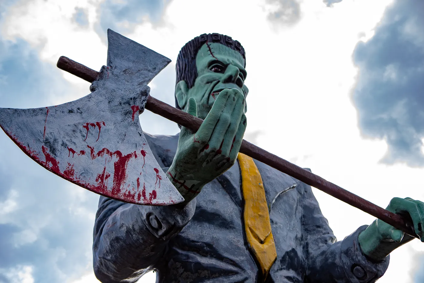 Haunted Trails Frankenstein Muffler Man in Burbank, Illinois