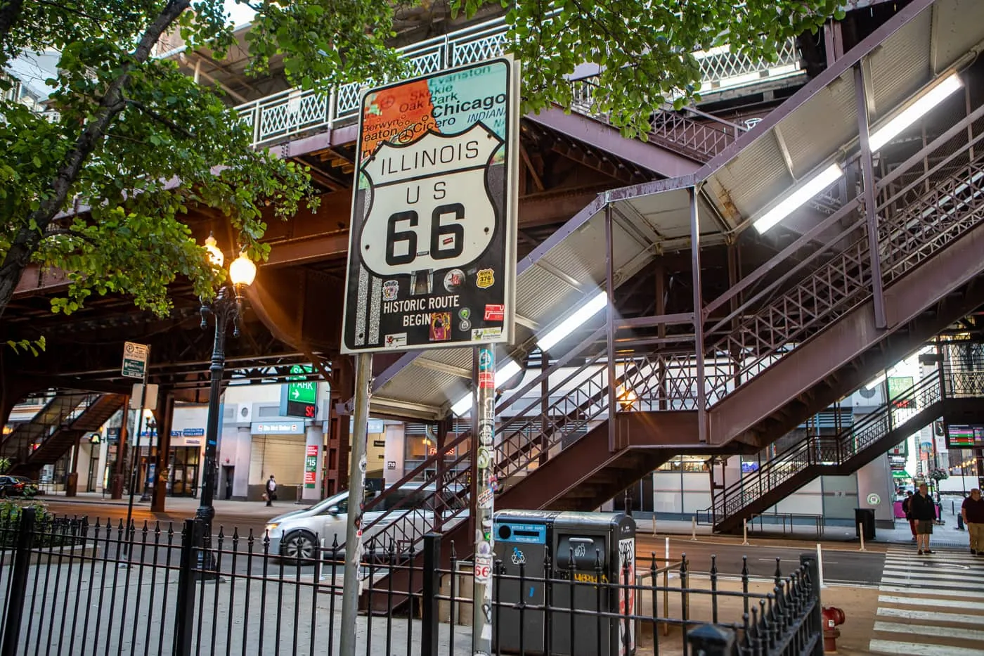 Historic Route 66 Begin Sign in Chicago, Illinois