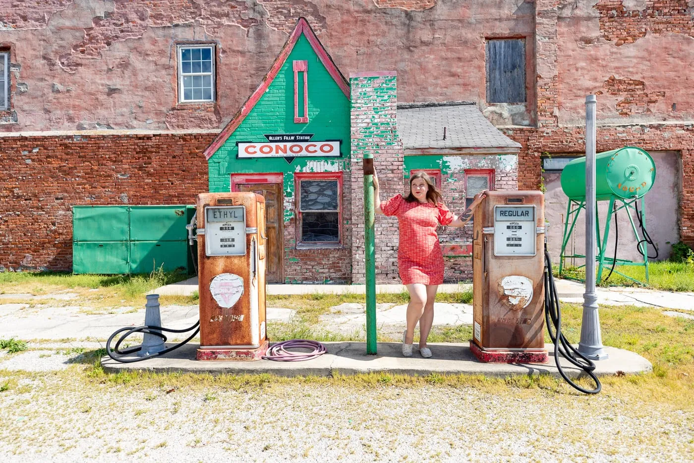 Allen's Conoco Fillin' Station in Commerce, Oklahoma on Route 66