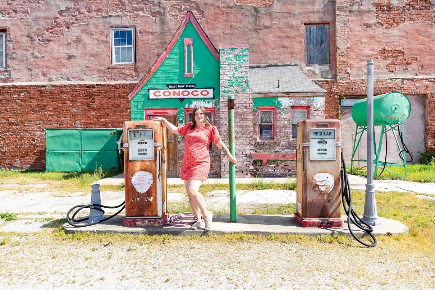 Allen's Conoco Fillin' Station in Commerce, Oklahoma on Route 66