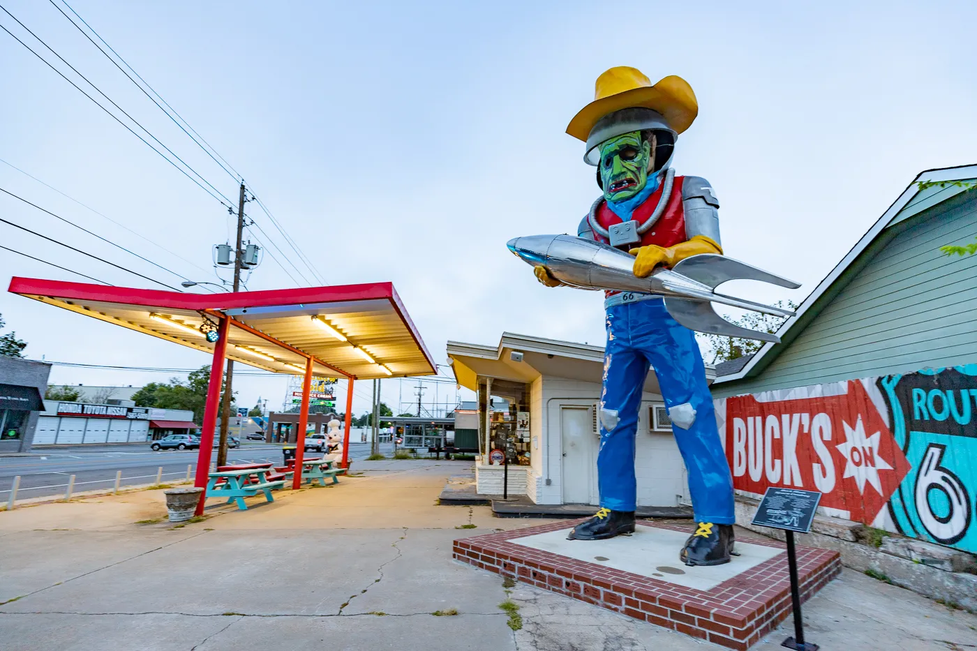 Buck Atom Space Cowboy Muffler Man on Route 66 in Tulsa, Oklahoma