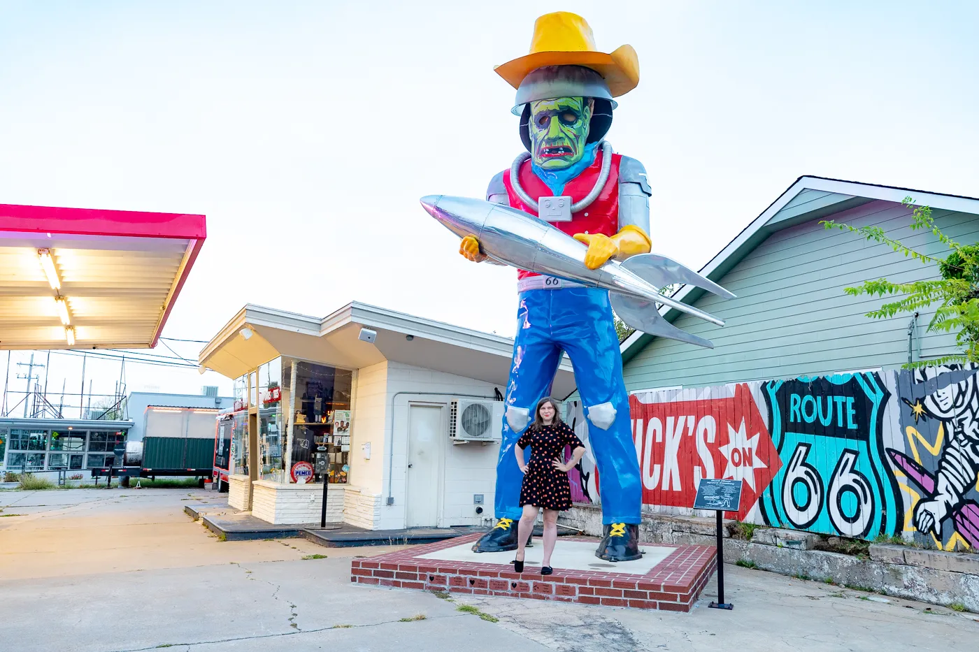 Buck Atom Space Cowboy Muffler Man on Route 66 in Tulsa, Oklahoma