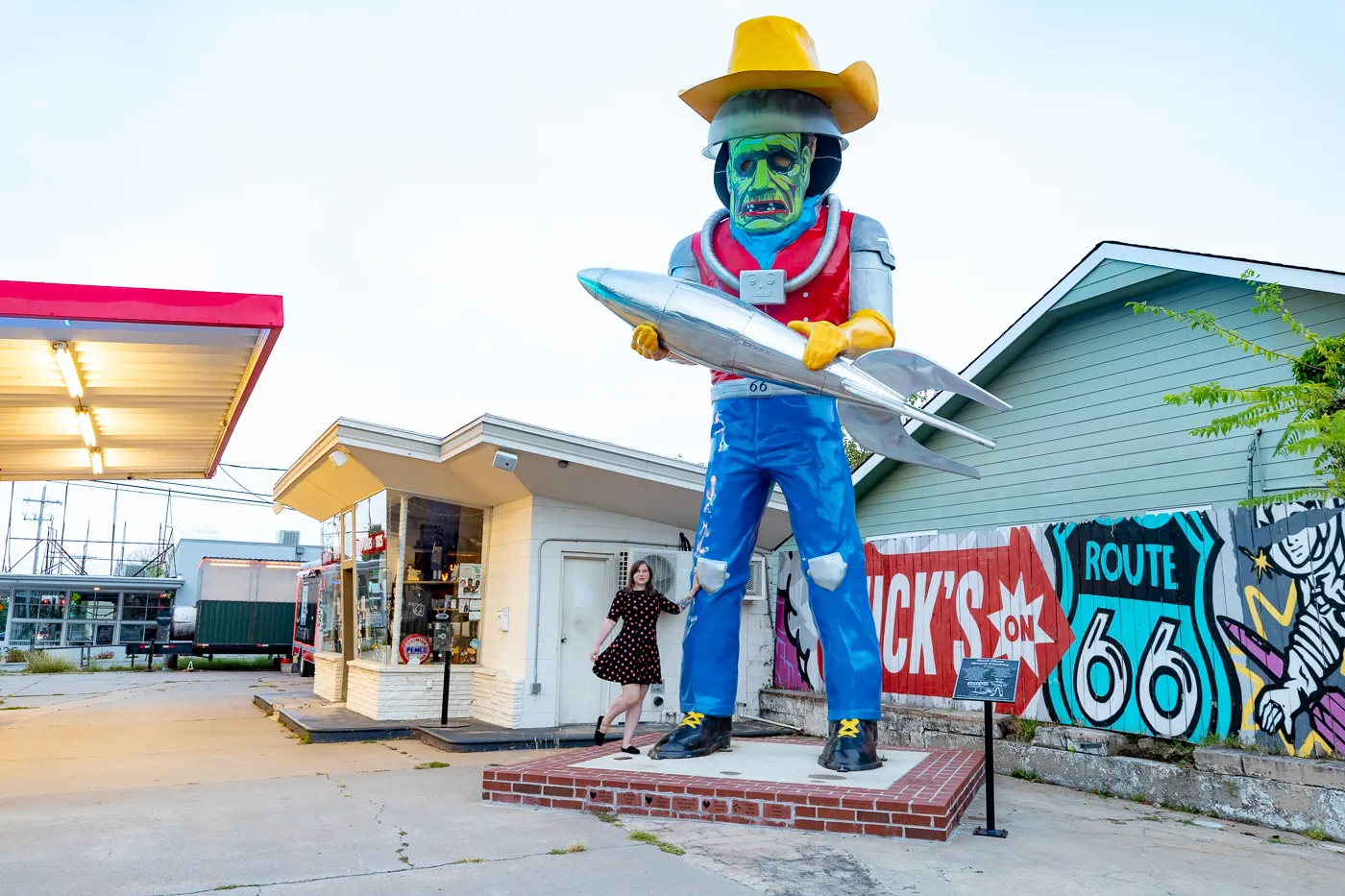 Buck Atom Space Cowboy Muffler Man on Route 66 in Tulsa, Oklahoma