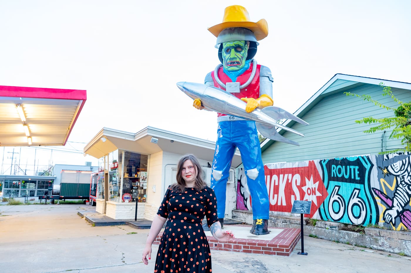 Buck Atom Space Cowboy Muffler Man on Route 66 in Tulsa, Oklahoma