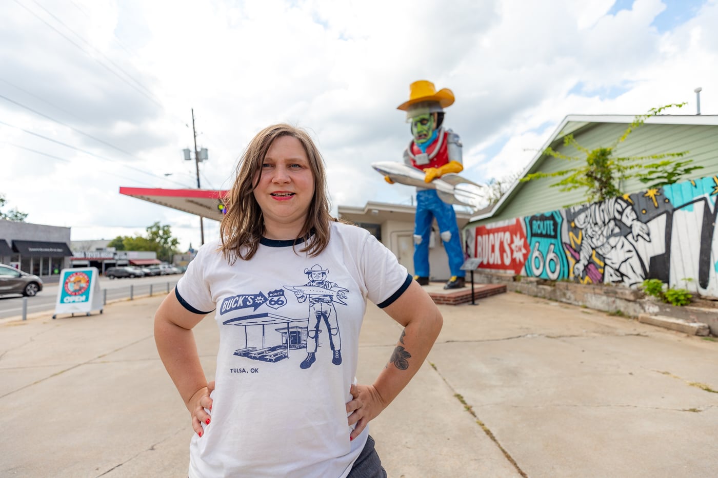 Buck Atom Space Cowboy Muffler Man on Route 66 in Tulsa, Oklahoma